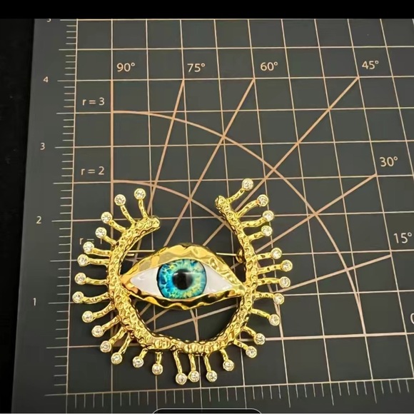 Big Blue Eye Round Big Blue Eye Round Brooch! So unique! - Picture 2 of 6